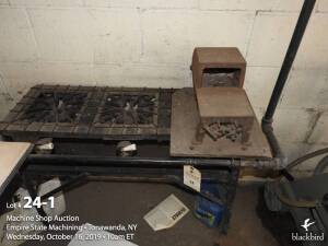 Griswold (3) burner gas stove and Johnson bench furnace number 01