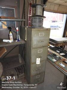 4-drawer file cabinet with copper wire and controls and lead meltings