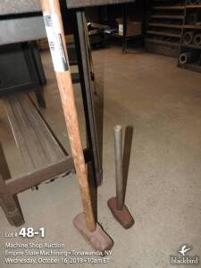 Lot of (1) 10 lb and (1) 5 lb sledge hammers