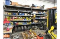 LOT: (3) Sections 36 in. x 96 in. Light Duty Racking with Contents including Fork Truck Motors, Tires, Starters, Generators, etc. (Location E)