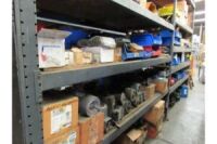 LOT: Contents of (6) Sections of Pallet Rack including Wire, Motors, Cylinders, Electrical Boxes, Electrical Parts, etc. (Location E)