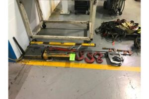 (1) 48'' 120cm, Johnson Leveler, (1) 24'' Monkey Wrench,(2) Wrenches Ranging From 36mm To 1-1/16'', And (3) 8 Ton A-Wll Hooks, And Pipe clamps.