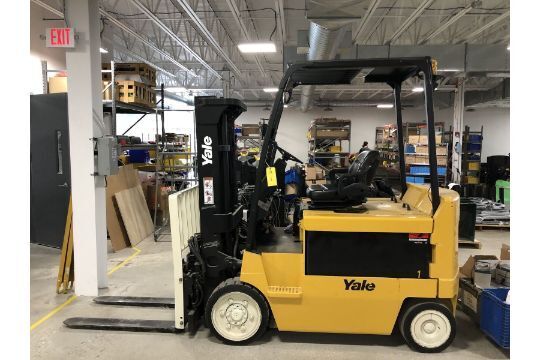 Yale Forklift Model Erc080hhn8otf084 S N C839n0166e Max Capacity 5500 Lbs Truck Weight Max Battery 16110 Lbs Battery Is Completely Dead