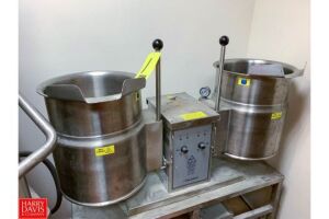 Cleveland Dual S/S Kettle System , Model TKET-6-T, S/N 131023050276 Location: Long Island City, New York Rigging Prices: $200