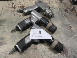 (3) Assorted Reversible Air Drills *100 Industrial Dr Adrian, MI 49221*