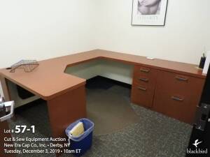 48" x 82" x 92" Desk with files, room 103