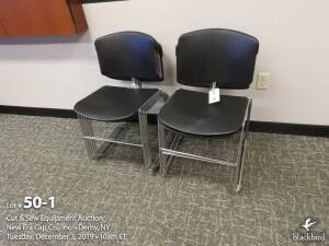 (9) Steelcase #472410 stackable black/chrome chairs