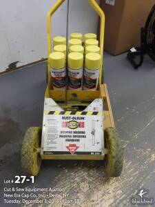 Rustoleum #2395 striping machine with case of yellow paint