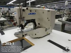 Juki LK-1900A-SS single-needle bartacking sewing machine, Juki MC-596 control unit