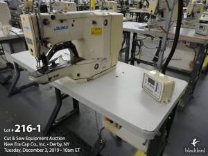 Juki LK-1900-SA single-needle bartacking machine, Juki MC-590 control unit