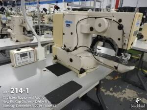 Juki LK-1900-SA single-needle bartacking machine, Juki MC-590 control unit