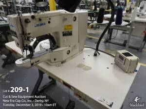 Juki LK-1900 single-needle bartacking machine, Juki MC-590 control unit