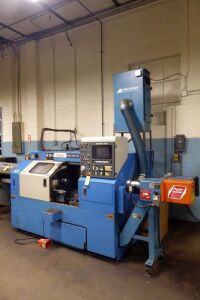 1994 Mazak Quick Turn 15N CNC Lathe, m/n QT15N Universal, s/n110635, w/Mazatrol T32B CNC Controls, Airflow Systems 1200 VOM Mist Collector, Jorgensen Chip Conveyer