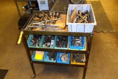 Lathe Tooling & Parts w/Rack (Lot)