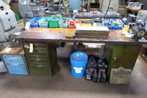 Work Bench w/Contents (Oil , Tools, Etc.) (Lot)