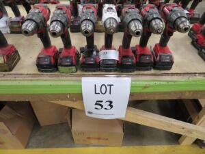 LOT OF 7 MILWAUKEE ELECTRIC DRILLS 18V W/ 3 CHARGERS ( 4650 OAKLEYS LN HENRICO, VA 23231)