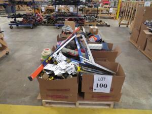 LOT OF ASST'D TOOLS, ALLEN WRENCHES, DRILL BITS, BOX CUTTER, AIR NOZZLES, TAPE MEASURE AND LEVELERS( 4650 OAKLEYS LN HENRICO, VA 23231)