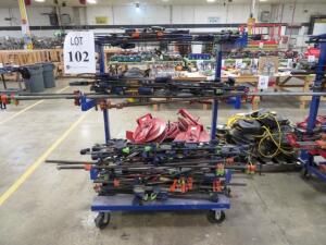 LOT OF ASST'D CLAMPS W/ METAL CART ( 4650 OAKLEYS LN HENRICO, VA 23231)