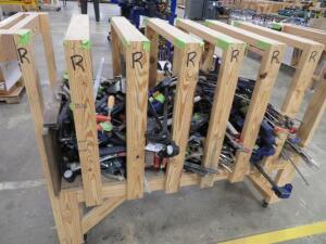 LOT OF ASST'D CLAMPS W/ WOOD CART ( 4650 OAKLEYS LN HENRICO, VA 23231)