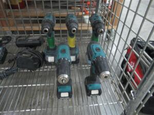 (5) MAKITA DRILL/DRIVERS, (6) ASSORTED MAKITA IMPACT DRIVERS, (5) MAKITA CHARGERS, (12) MAKITA BATTERIES