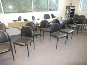 (LOT) CONTENTS OF ROOM, CHAIRS, TABLES, DISPLAYS, STUDIO EQUIPMENT AND WHITEBOARDS