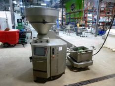 (1) Handtmann model VF-838-S S/S vacuum filler w/ hopper, S/N: 37345, c/w model AH/496 buggy lifting & tipping arm, ser. no. 19000258, (2016) (SU...