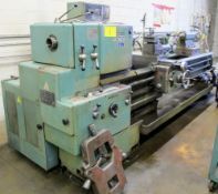 TOS TRENCIN SN71B LATHE, 28" SWING, 7' BED, (1) 3 JAW CHUCK, TAIL STOCK, STEADY, QUICK CHANGE TOOL HOLDER AND TOOLING, 10 - 1000 RPM, S/N 0/120086...