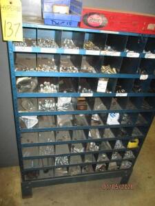 Parts Bin Plus Contents Of Nuts, Bolts, Washers Etc.