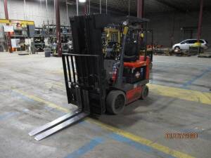 Toyota Electric Forklift (R71) Triple Mast, Side Shift, Auto Adjust 47" Forks, Approx. Height Reach 240", 3,300lb Capacity, Approx. 4,770 Hours, M/N 5FBCU25 S/N 60601