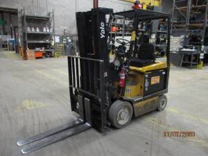 Yale Electric Forklift (R84) Double Mast, Side Shift, Auto Adjust 47" Forks, Approx. Height Reach 194", 4,150lb Capacity, Approx. 8,314 Hours, M/N ERC050RGN36TE084 S/N E108V13179X