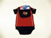 Lot 1 | Louisville Cardinals Bib,bootie & Bodysuit Set