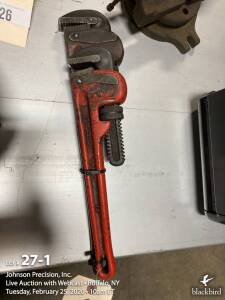 Lot- (2) Ridgid pipe wrenches, 14" and 18"