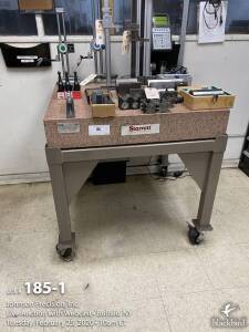 Starrett 36" x 36" x 6" granite table with mobile base