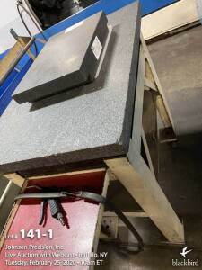 Granite table with stand, calibrated, 24" x 36" x 7"