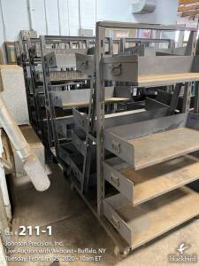 Lot- (5) carts and shelves