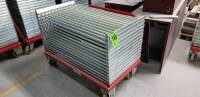 ​(2) STUDIO 1 AUTOMATION Steel carts on casters with handle and ~40 stackable aluminum frames 47"x27"