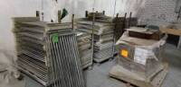 (5) metal carts with (~100) aluminum tile frames