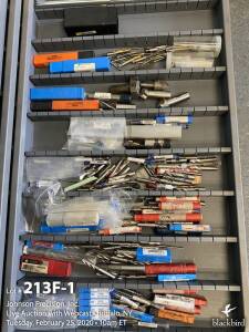 2 drawers of taps, end mills