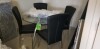 Glass table with 4 chairs
