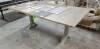 Steel table base with wooden top