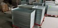 ​(5) STUDIO 1 AUTOMATION Steel carts on casters with handle and ~40 stackable aluminum frames 47"x27"
