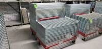 ​(2) STUDIO 1 AUTOMATION Steel carts on casters with handle and ~100 stackable aluminum frames 47"x27"