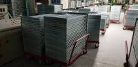 ​(5) STUDIO 1 AUTOMATION Steel carts on casters with handle and ~100 stackable aluminum frames 47"x27"