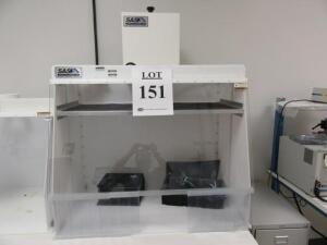 40" WIDE SAS SENTRY DUCTLESS FUME HOOD, WITH TABLE, (CORNER LAB NEXT TO RESTROOM)