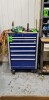 7-Drawer AURORA tool chest and contents including hand tools, hacksaw, leveler