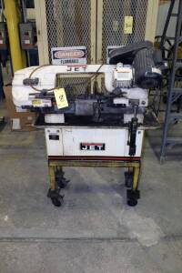 HORIZONTAL BANDSAW, JET 9", on roller stand