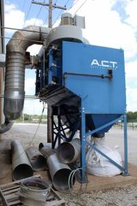 36 CELL ACT, CARTRIDGE STYLE DUST COLLECTOR, pneumatic blow-off, cone bottom, fabricated frame