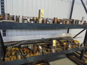LOT OF RAW MATERIAL, assorted ( on two shelves & (7) pallets