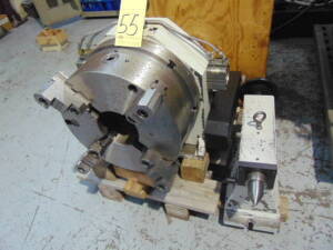 4TH AXIS ROTARY TABLE, TROYKE MDL. DL-15.5B, 15" 4-jaw w/6" bore, Lot No. 6141-7