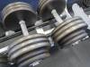 Set of 12 pairs of dumbells, starting at 25lbs upto 85lbs (1110lbs) including 2 level rack Atlantis - 4